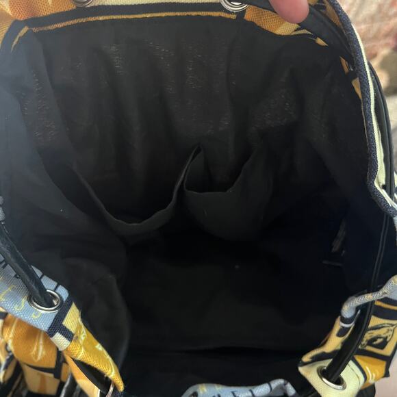 Harry Potter Hufflepuff House Block Pattern Knapsack Backpack Adjustable Straps - Picture 7 of 10